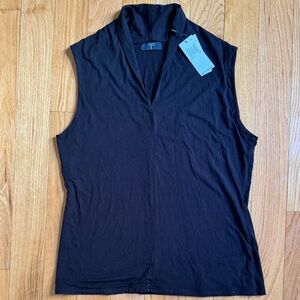 Tahari Black Sleeveless Soft Black Blouse In New Condition With Tag